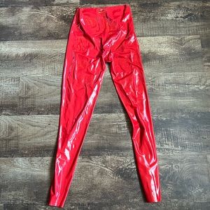 Libidex Red Latex Leggings Tights Women’s Size Large